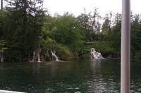 Small waterfalls from the boat (Plitvice Lakes)